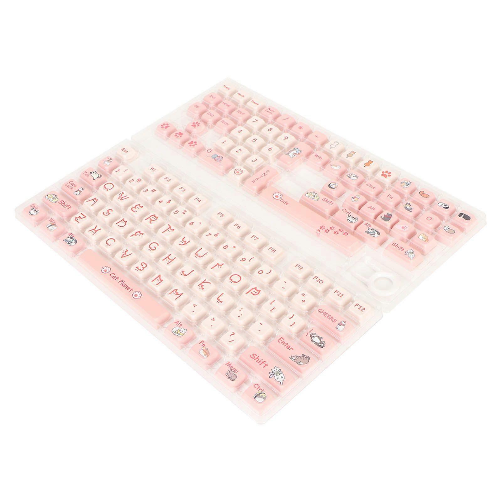 SSRGV PBT Keyboard Keycaps 131 Keys Cartoon Dye Sublimation Contrast Colors Mechanical Keyboard Keycaps for PC Gaming DIY