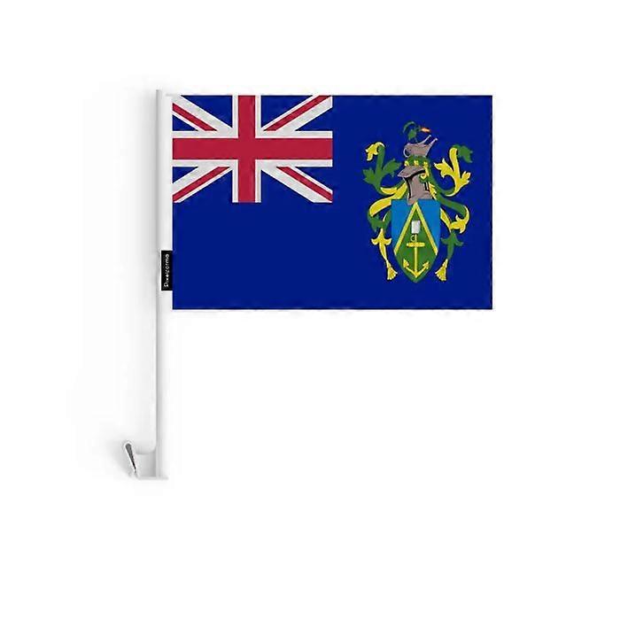 Pitcairn Islands Car Flag – 14 x 21 cm – Polyester Fabric – Window Attachment – 10 pieces