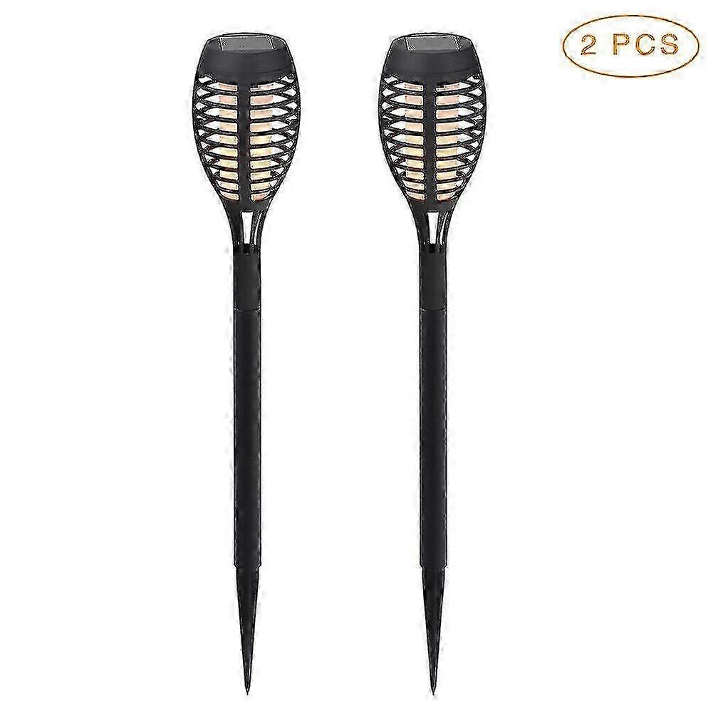 2 Pack Solar Flashlight With Flickering Flame, Flashlight For Garden Decoration