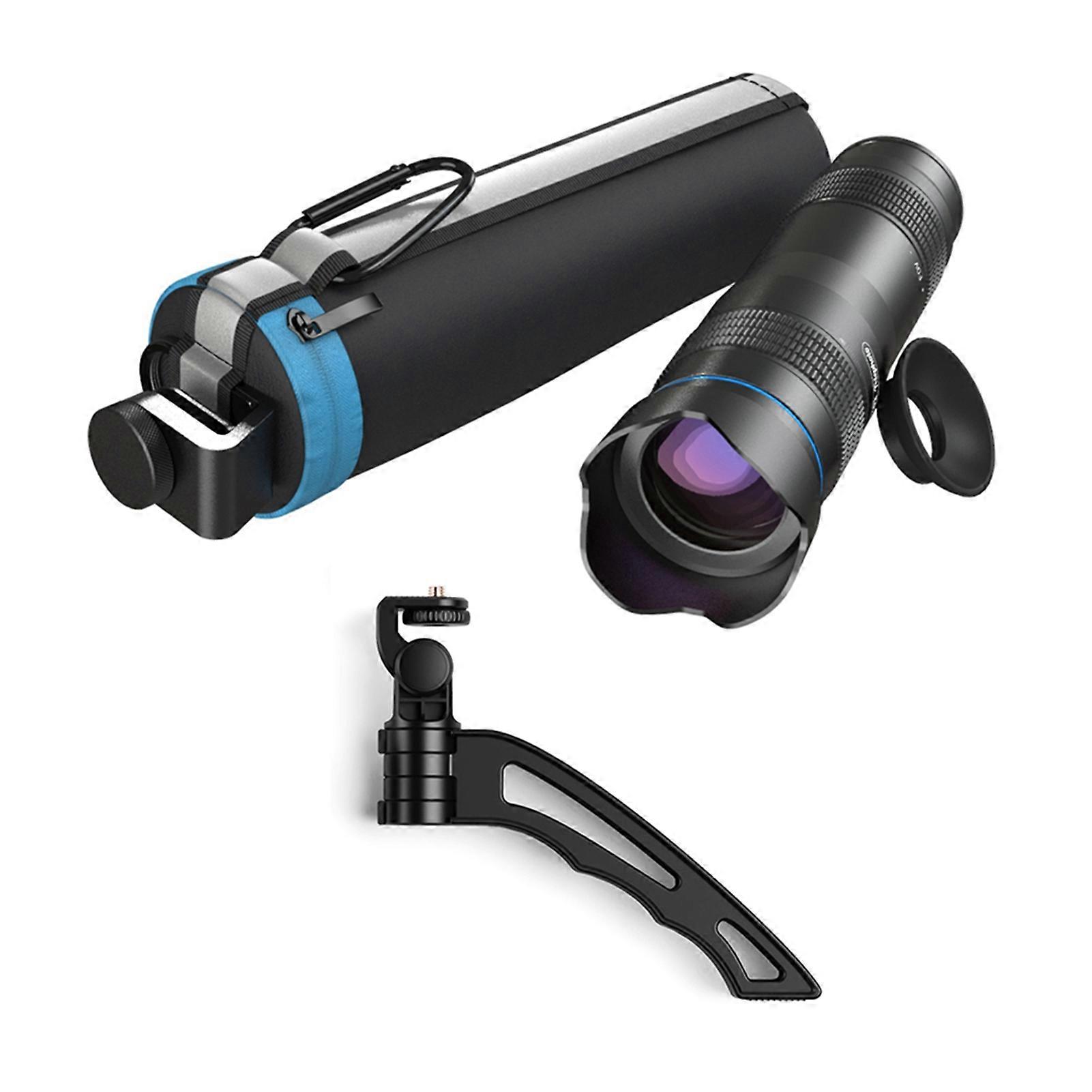 تلسكوب أحادي الأنبوب 36X عدسة تليفوتوغرافي للهاتف مع حامل ثلاثي القوائم صغير للتخييم لمشاهدة الطيور