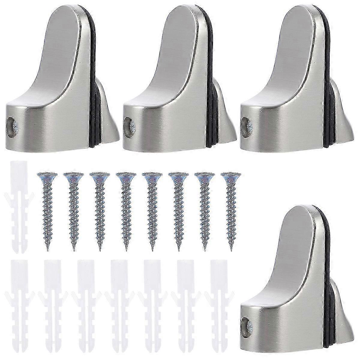 4pcs Silver Adjustable Floating Glass Shelf Brackets 5.70X5.00X2.40CM