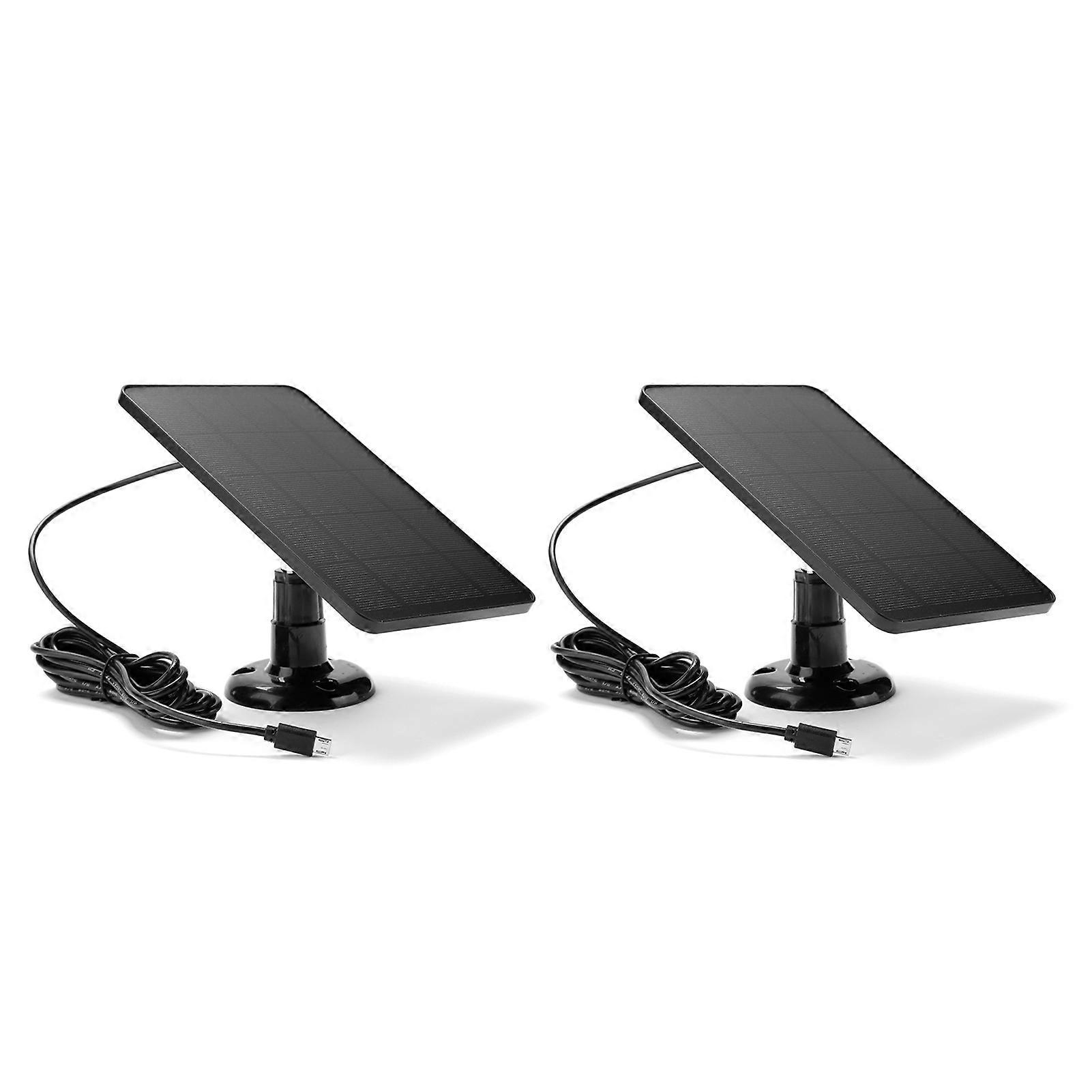 Solar Panel for Security Camera Solar Panel for Outdoor Camera 4W 5V Solar Panel with Type-C and Micro USB Connector IP65 Waterproof 360° Rotating Pa