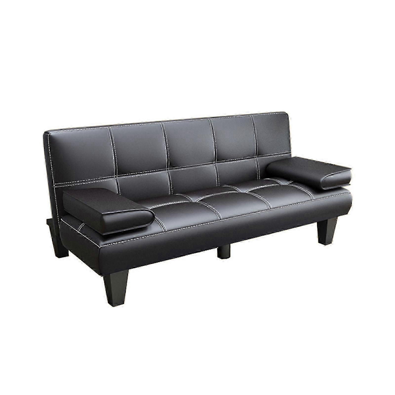 Soft Convertible Sofa Bed with Armrests Ideal for Apartment, Dorm, or Office Use in Black Color