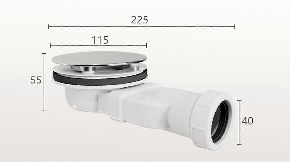 Shower tray siphon - Extra Flat Shower Tray - ABS - white - Drain fitting - Installation height 40mm - For Flat Shower Trays