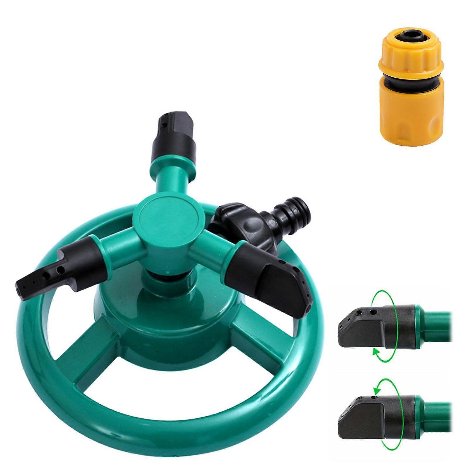 360° Lawn Sprinkler, Adjustable, 2 Modes, 1/2 Inch Adapter, Green