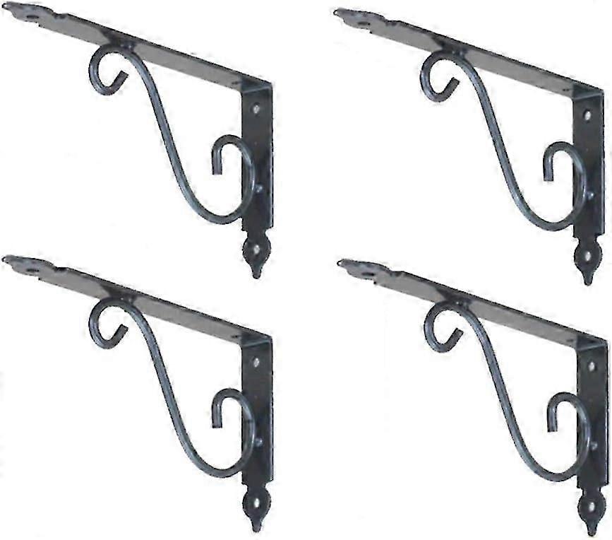 Wall Shelf Bracket, 4 Pieces Steel 90 Degree Triangle Brackets, Wall Mounted L Shape Bracket, Multi-functional