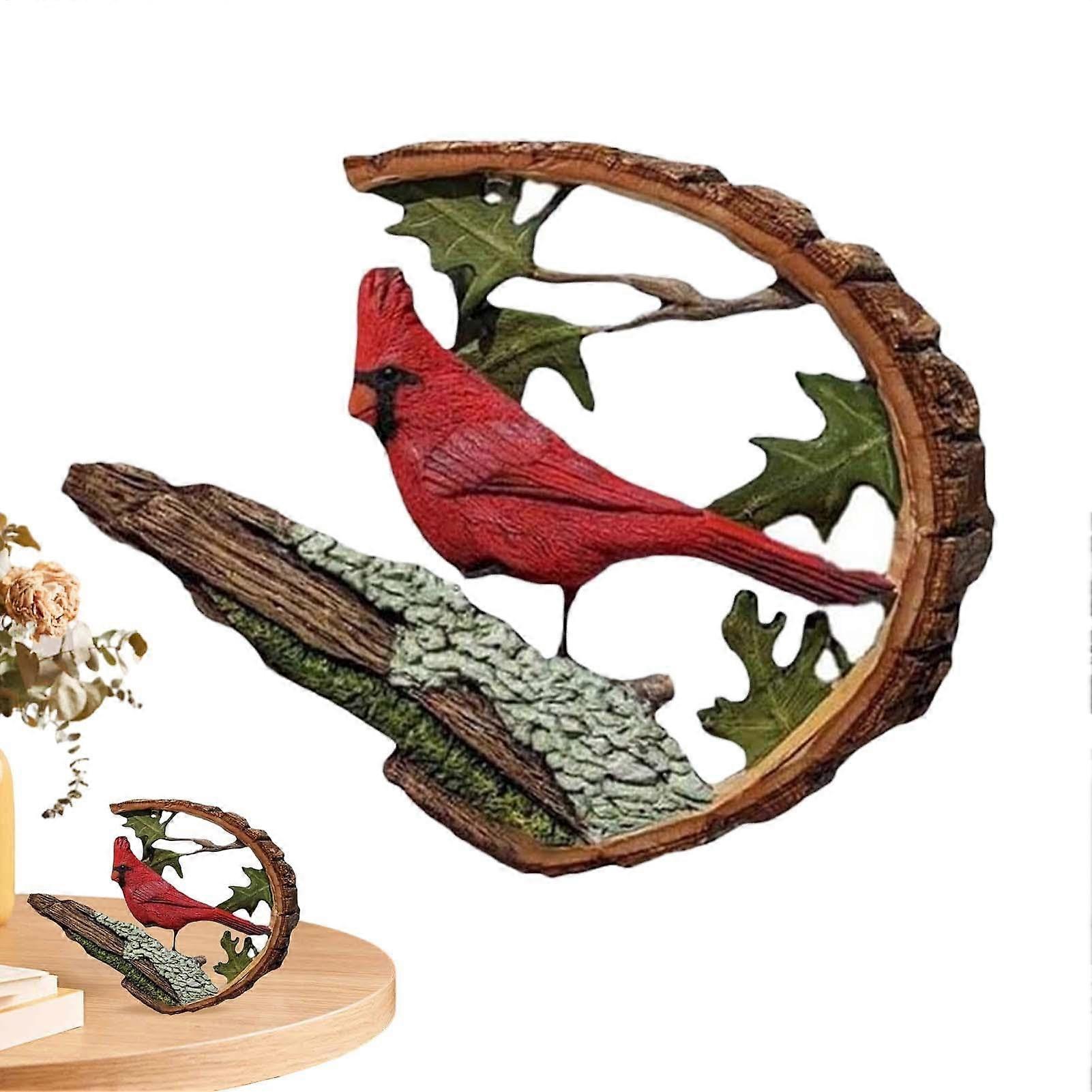 Vogelfiguren Heimdekoration - Rote Kunstharz Vogelstatue für Chinesisches Neujahr, 30 cm, Elegante Rote Vogeldekoration