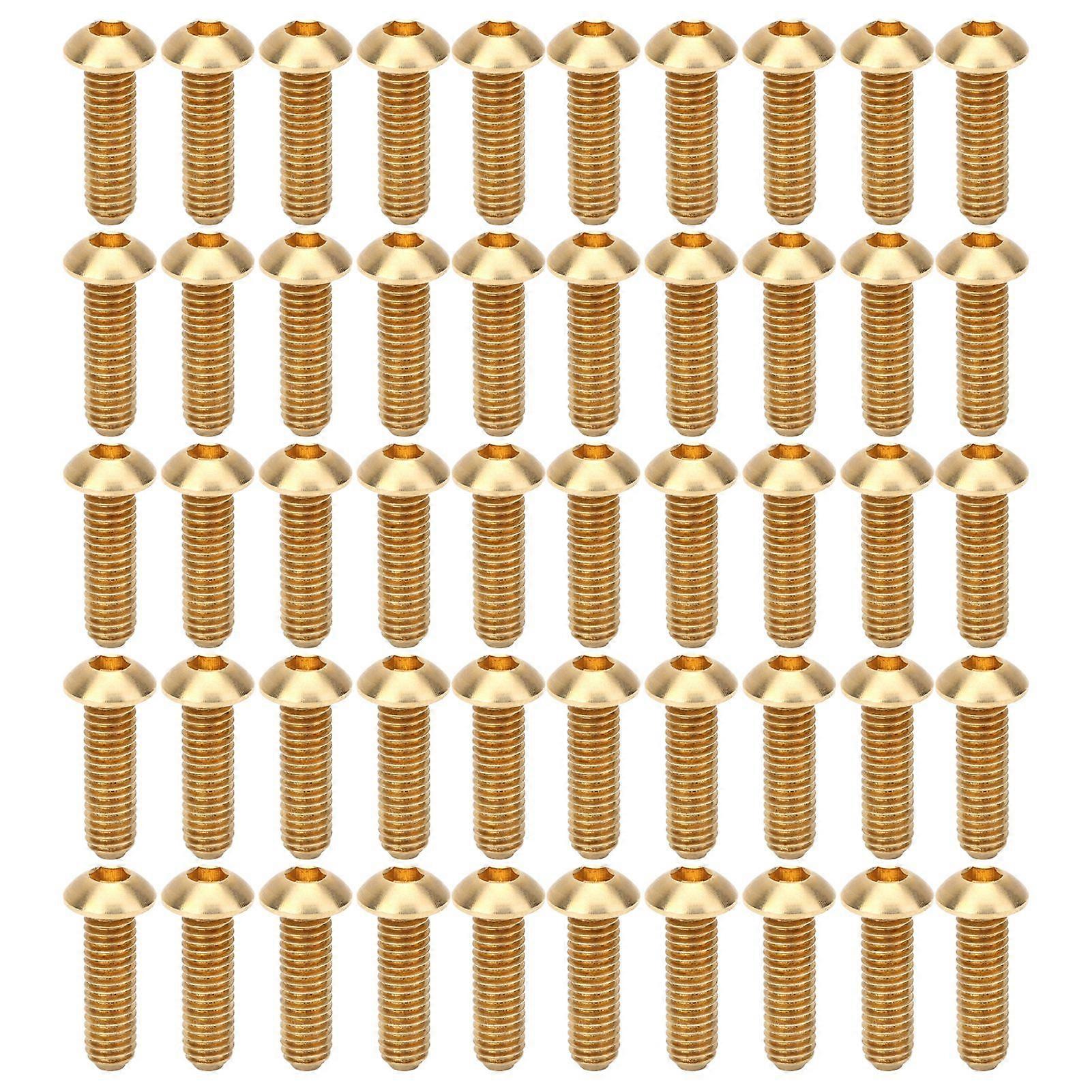 50Pcs Round Hex Socket Screw Copper Fastener Hardware Tools Industrial Supplies M6