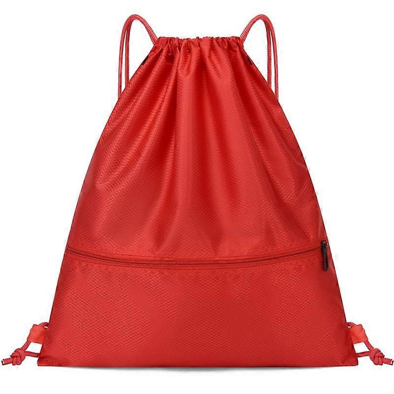 Backpack Waterproof Drawstring Travel Backpack Unisex Large Capacity Red Model A Basketball Bag
