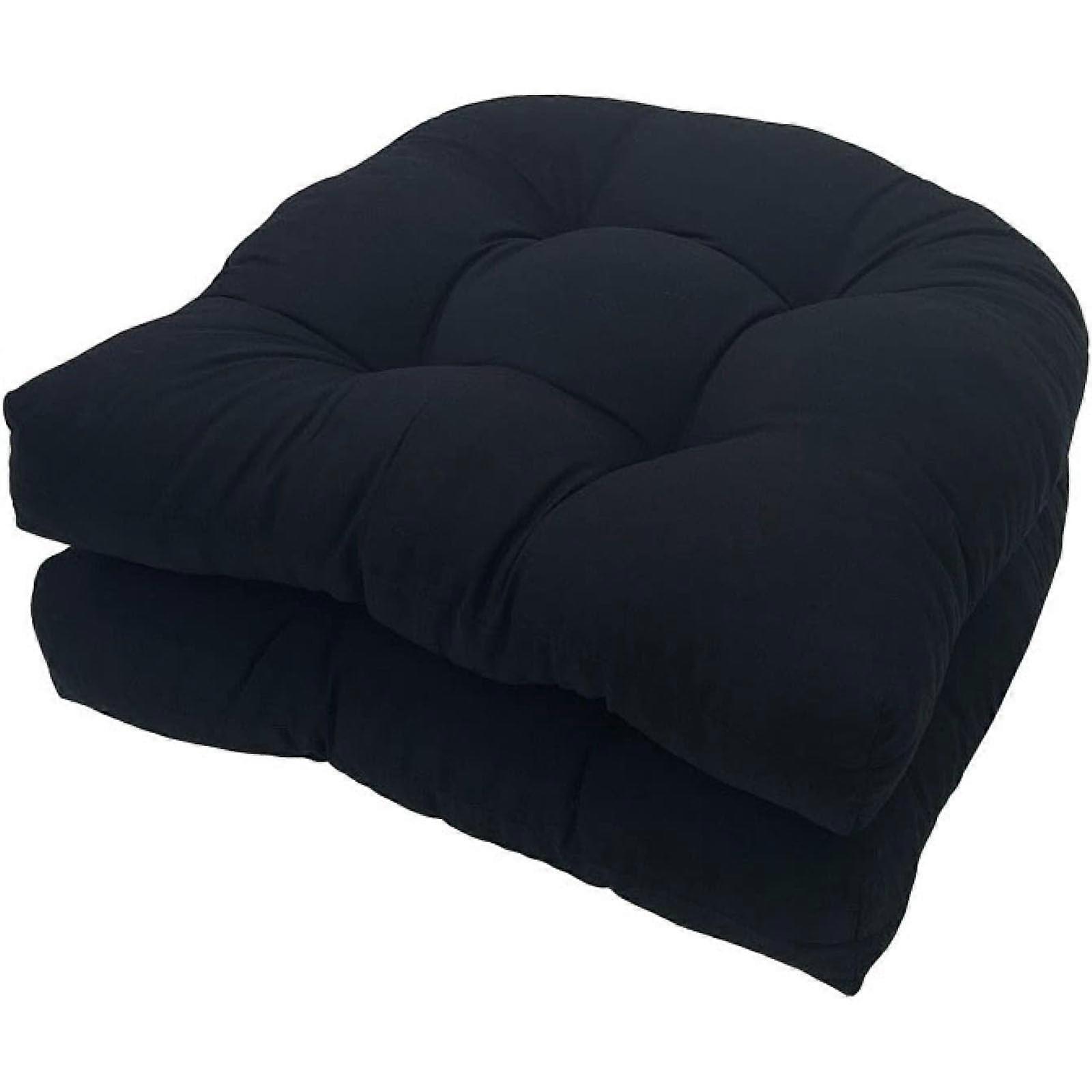 Outdoor Cushion 2-Pack Basket-Weave Wicker Soft Thick Solid Color 48 x 48 cm