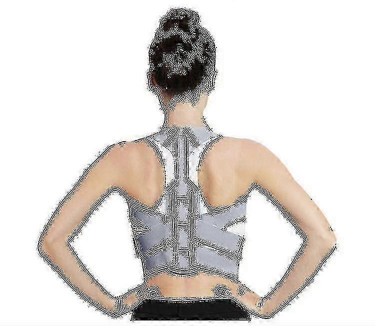 Adjustable Back Posture Corrector Brace Support Belt for Enhanced Spine Shoulder Alignment - Gray(l)