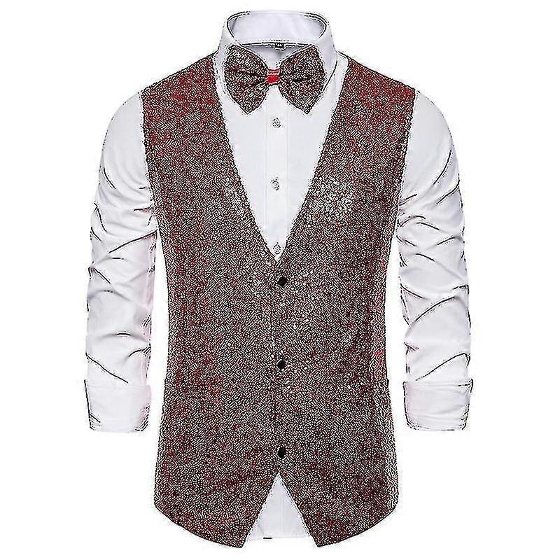 Men's Stage Performance Small Sequin Vest for Photo Studio Singers and Emcees