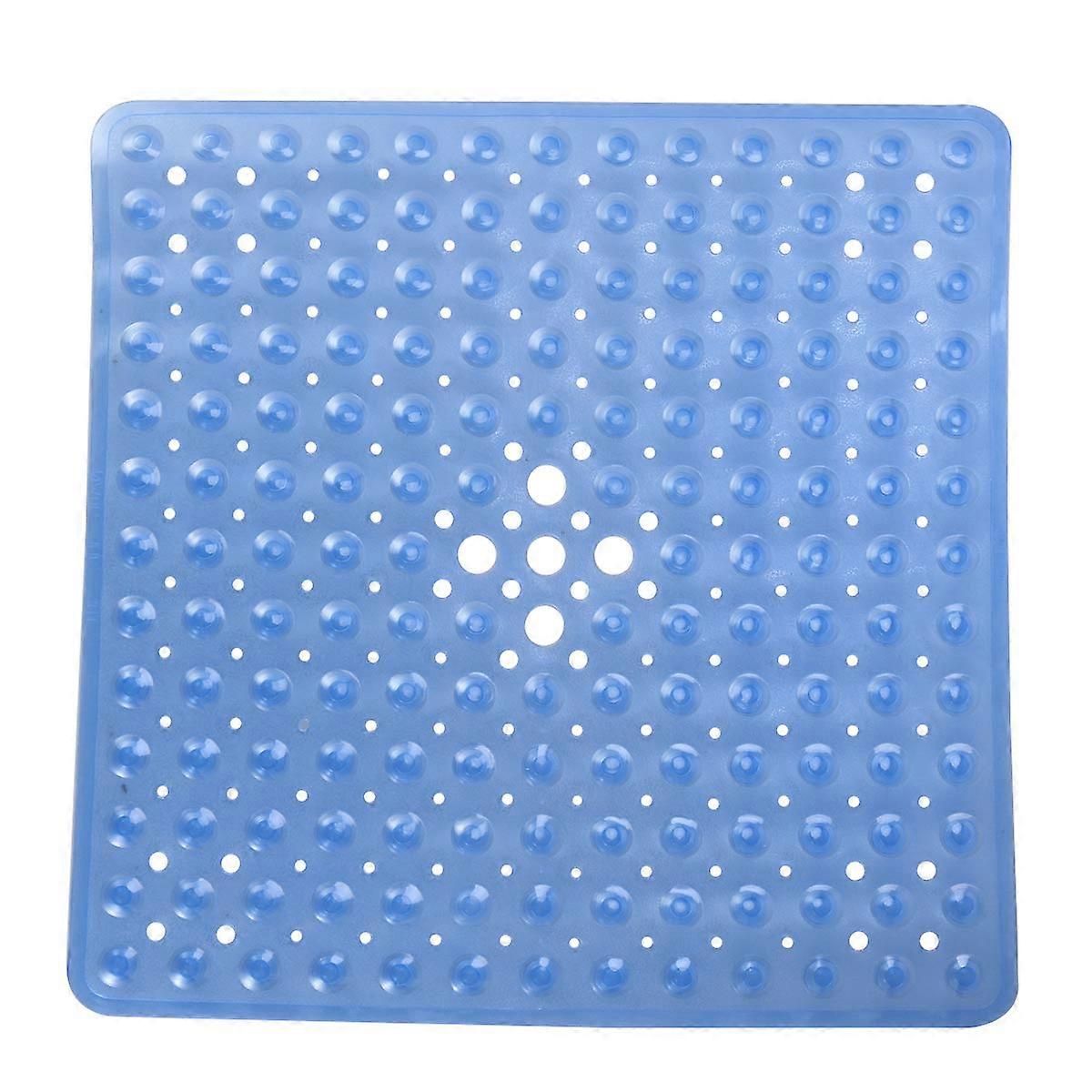 Anti-Slip Bath Non-Slip Mat Square Blue PVC Bathroom Use 54x54x0.3cm 1Pcs