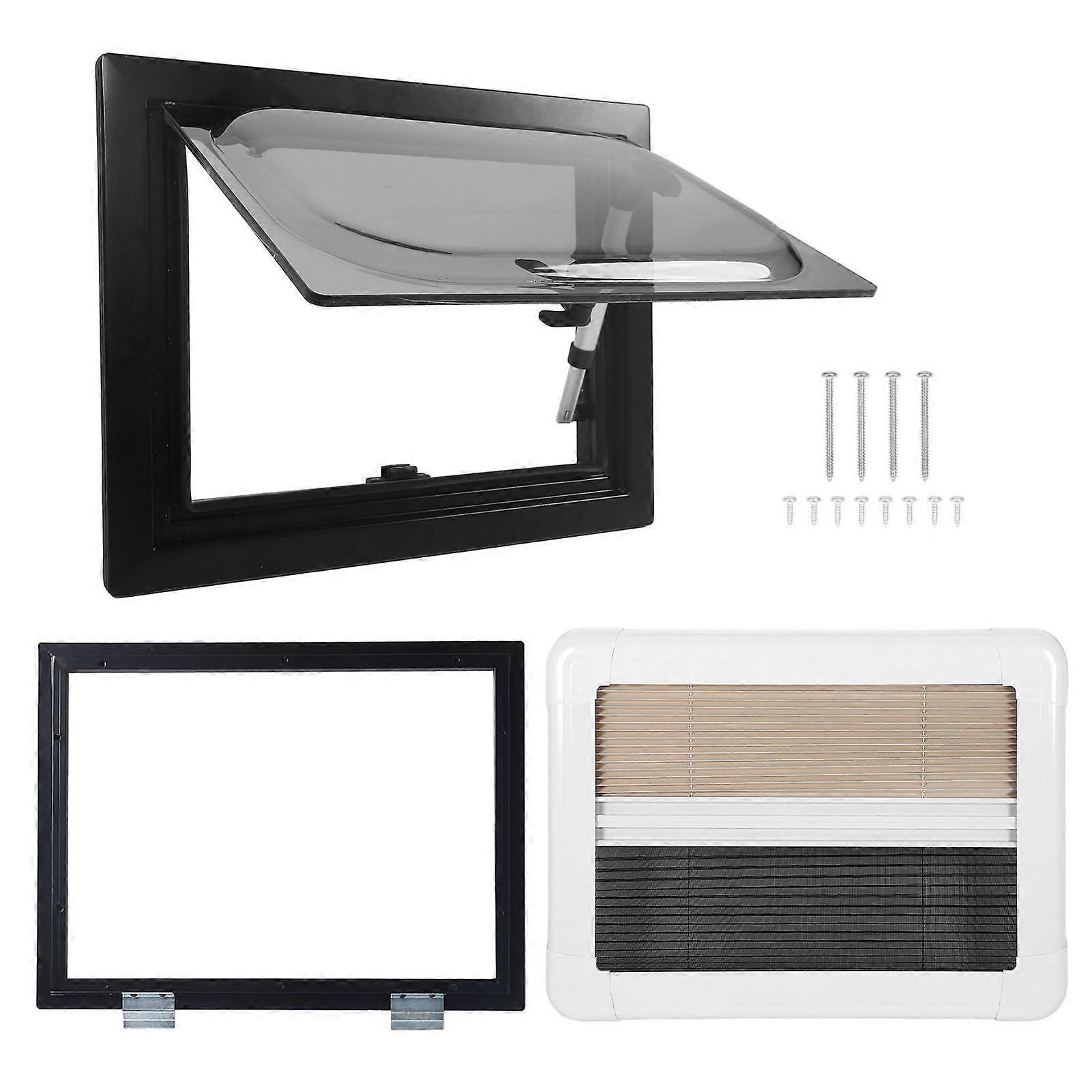 RV Window with Screen 16x12 Inch UV Proof Push Out for Camper Trailer