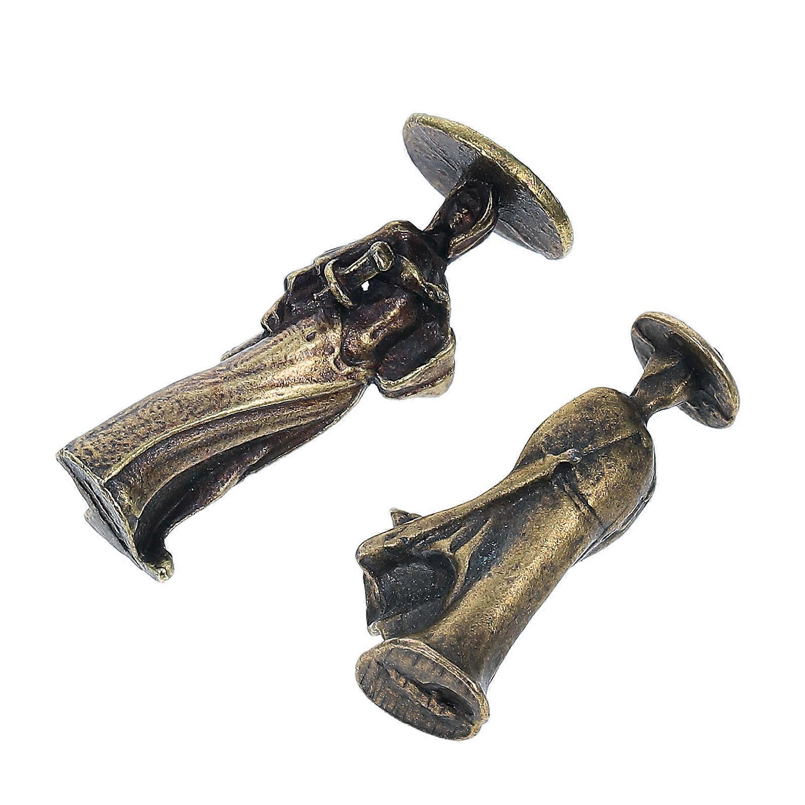 2pcs Alloy Mini Figurines Realistic Metal Statues for Desk & Home Decor Unique Collector's Ornaments