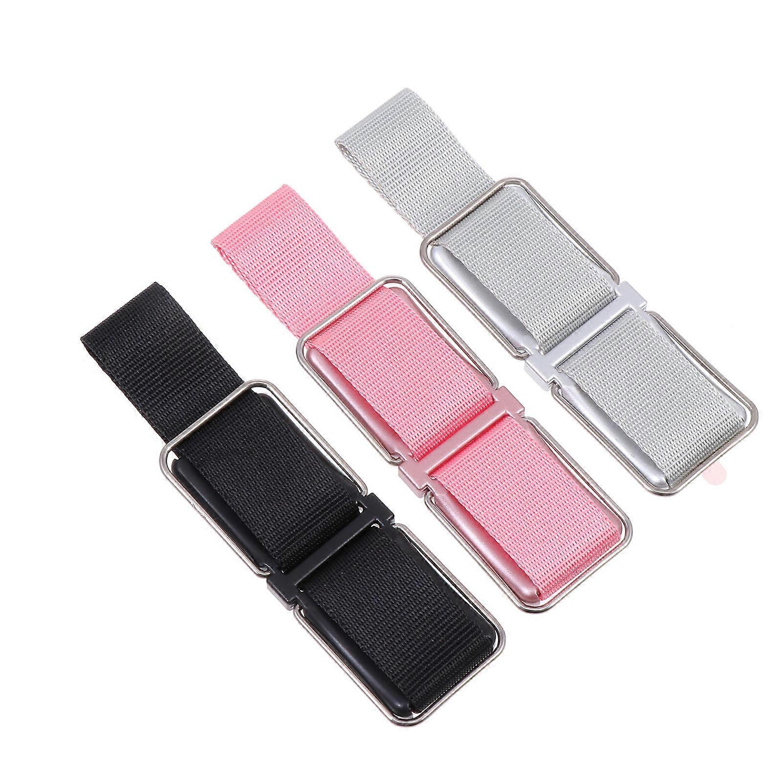 Durable Phone Grip Straps with Stand for Secure Hold and Comfortable Use Black ABS 3Pcs