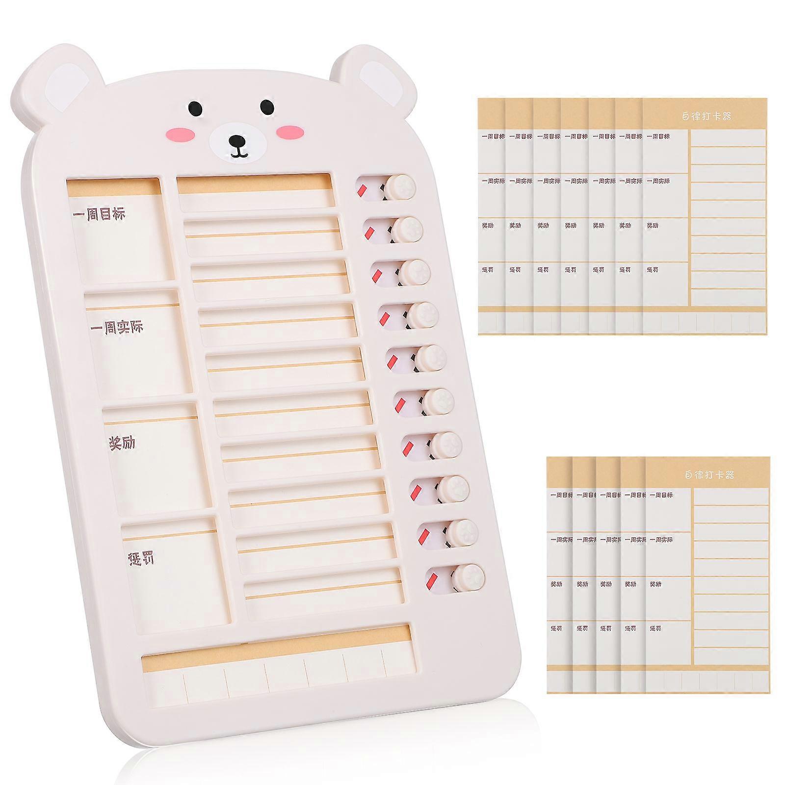 Weekly Goal Planner Self-discipline Tracking Office Use Beige Rectangular 1 Set