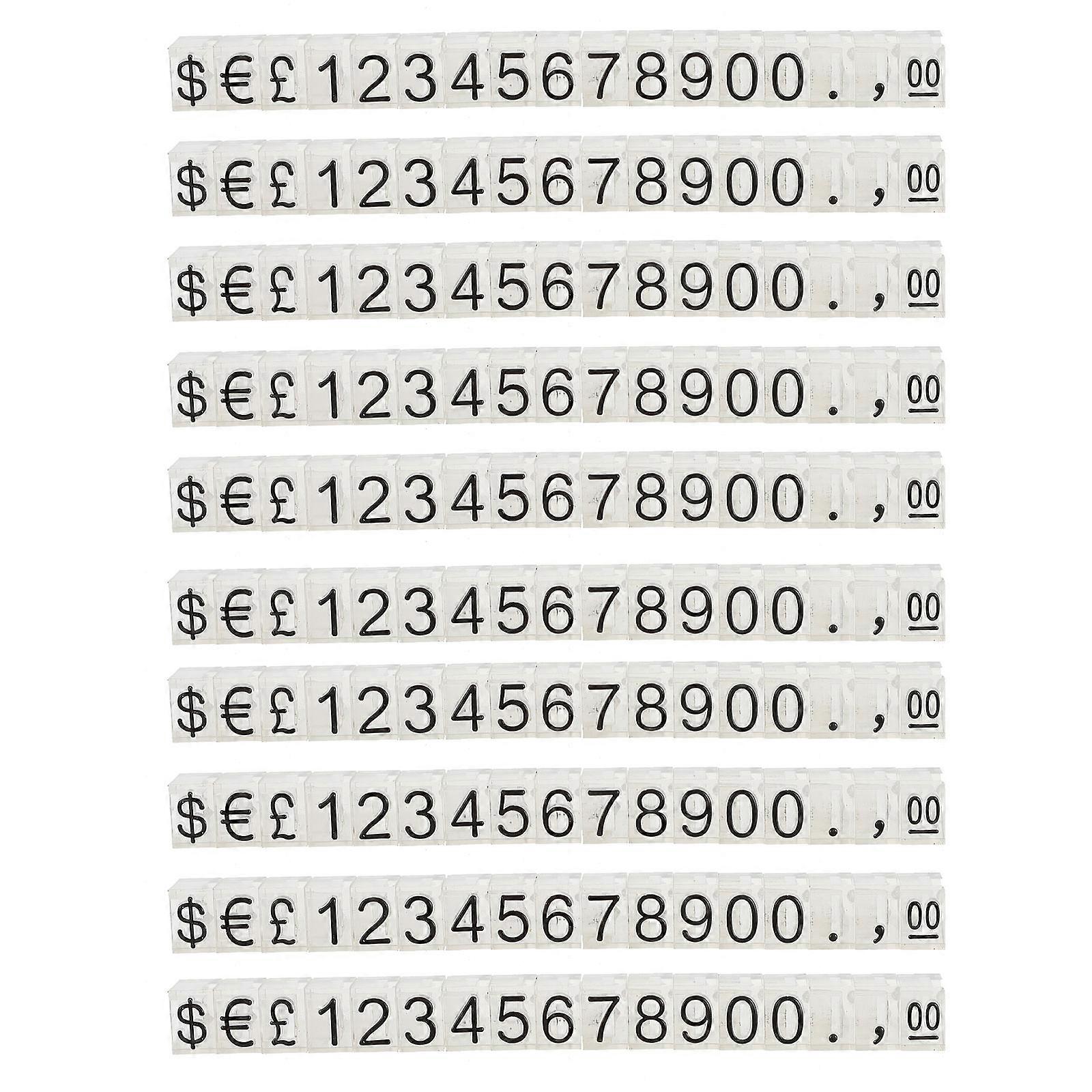 10pcs Transparent Price Tags with Stereoscopic Numbers for Supermarkets and Retail Stores – Easy to Adjust and Reassemble