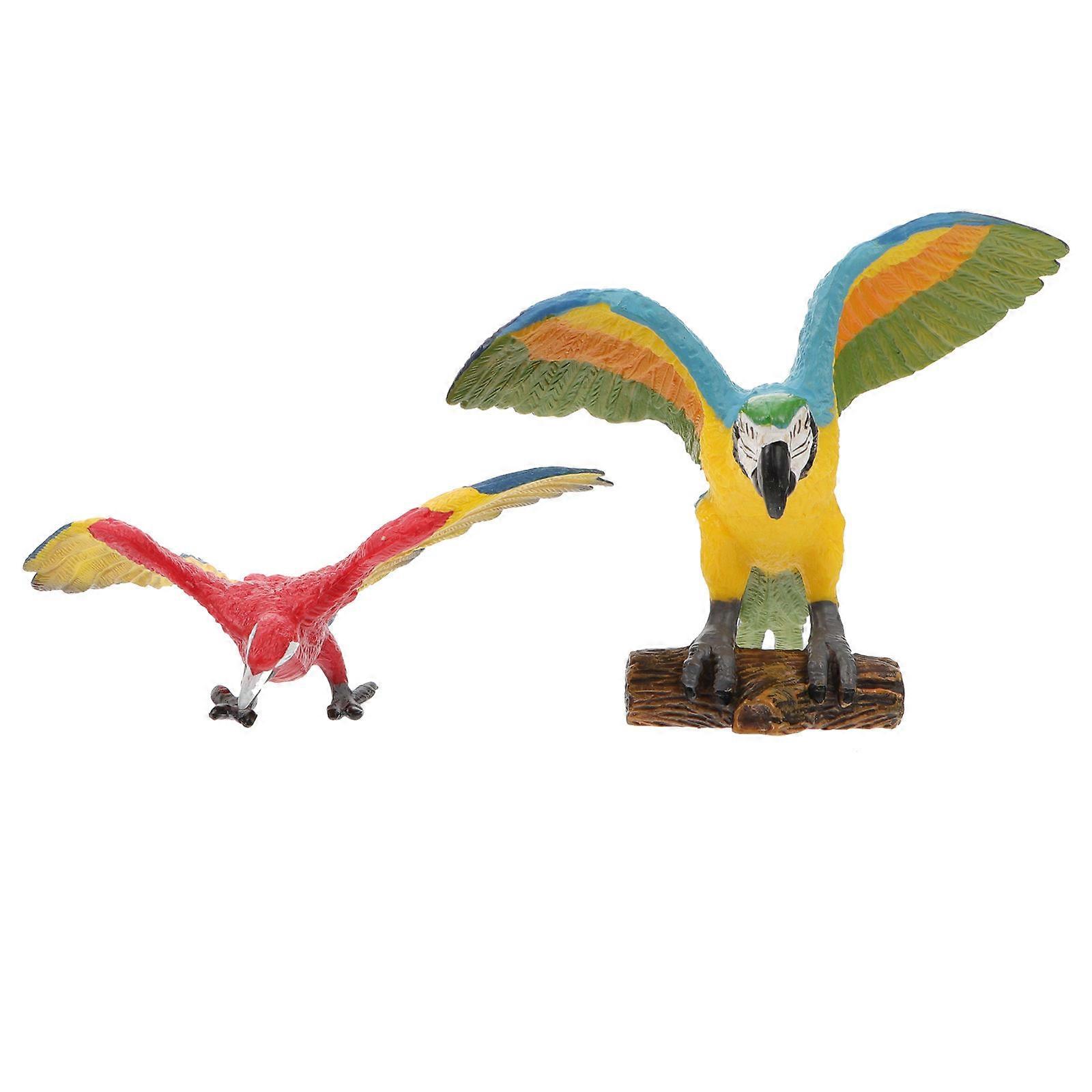 Parrot Prop Plastic Parrot Model Art Crafts Assorted Color 11.00X10.00X8.50CM 2Pack