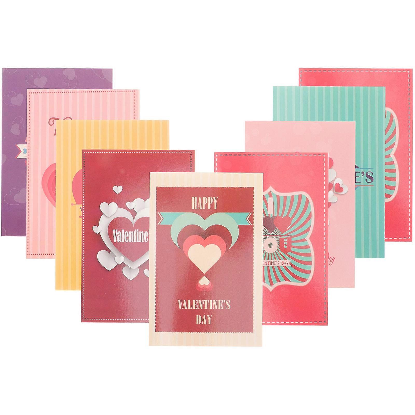Valentine's Day Greeting Card Rectangular Shape Romantic Design For Friends Assorted Color 15x10cm 24Pcs