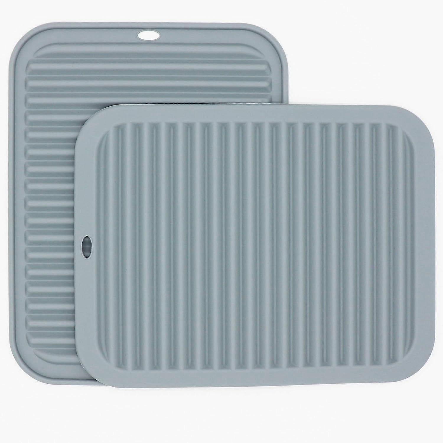 Trivets Large silicone trivets for table or casserole multi-purpose and several colors to choose from (light gray / rectangular)