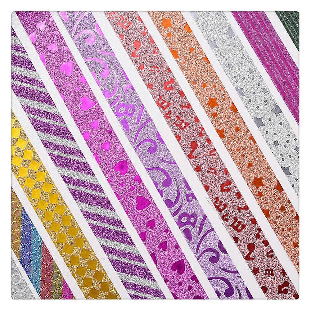 Conjunto de fitas Washi com glitter Suprimentos decorativos Cores sortidas 6 metros de comprimento sem resíduos