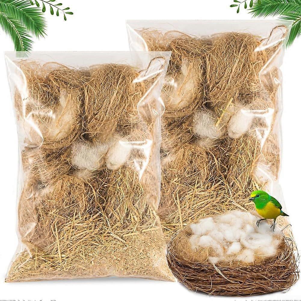 Bird Nesting Material, Set of 2, Mixed Bedding for Hummingbirds, Budgies, Parrots