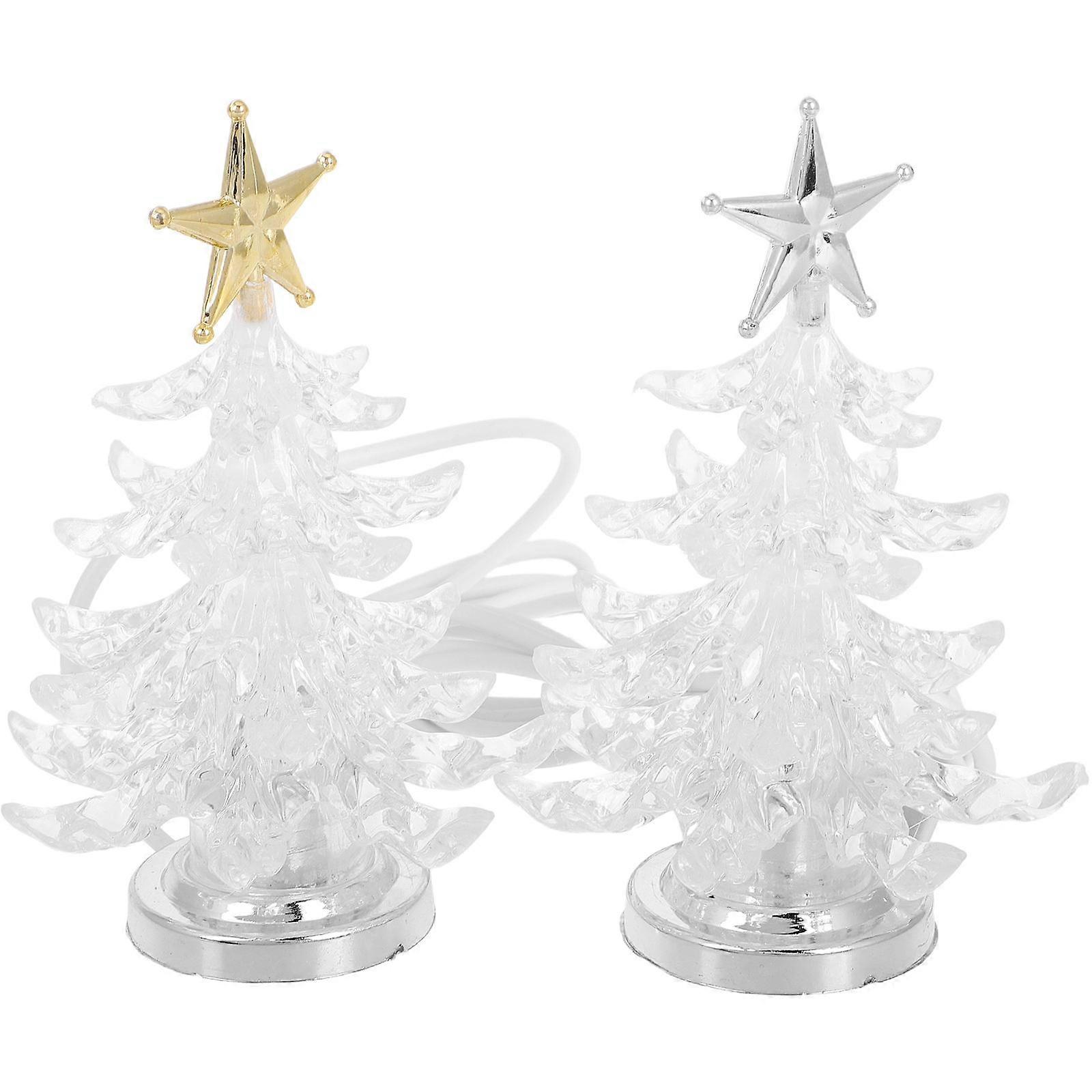 Bathroom Night Light Glowing Tree Led Light Table Decor Assorted Color 2Pcs