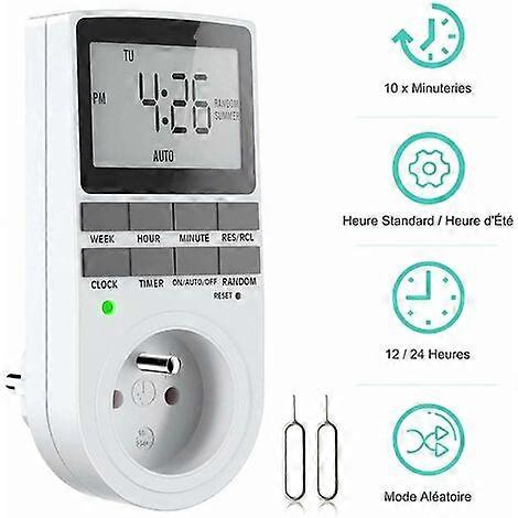 Digital Programmable Socket, Weekly Digital Timer with LCD Display, 12H/24H/7Days power saving