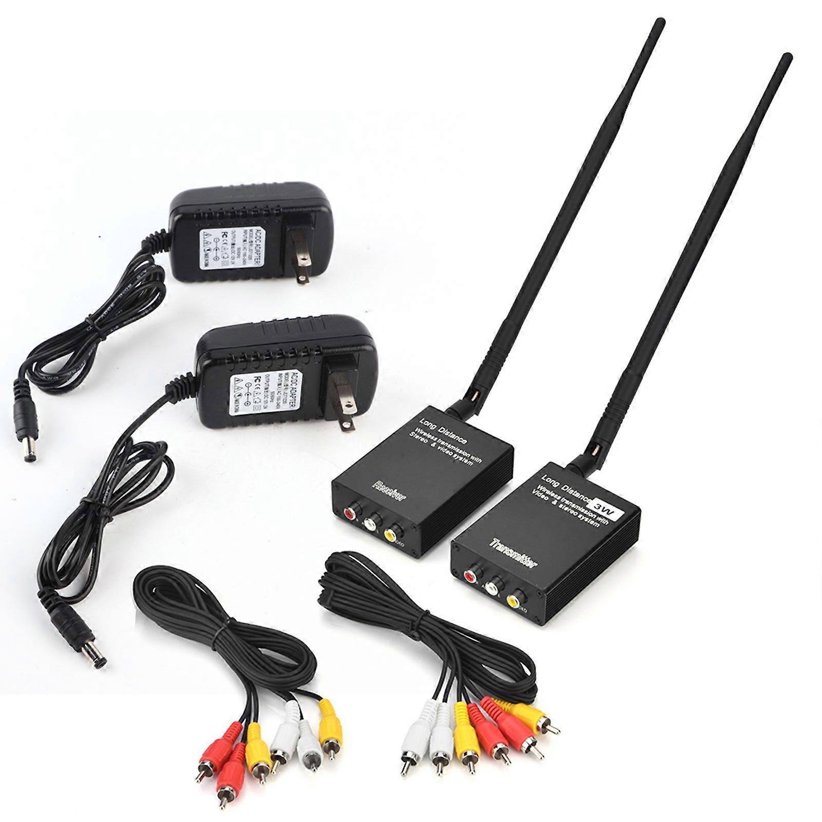 3W 2.4GHz Wireless AV o Video Transmitter and Receiver, Black