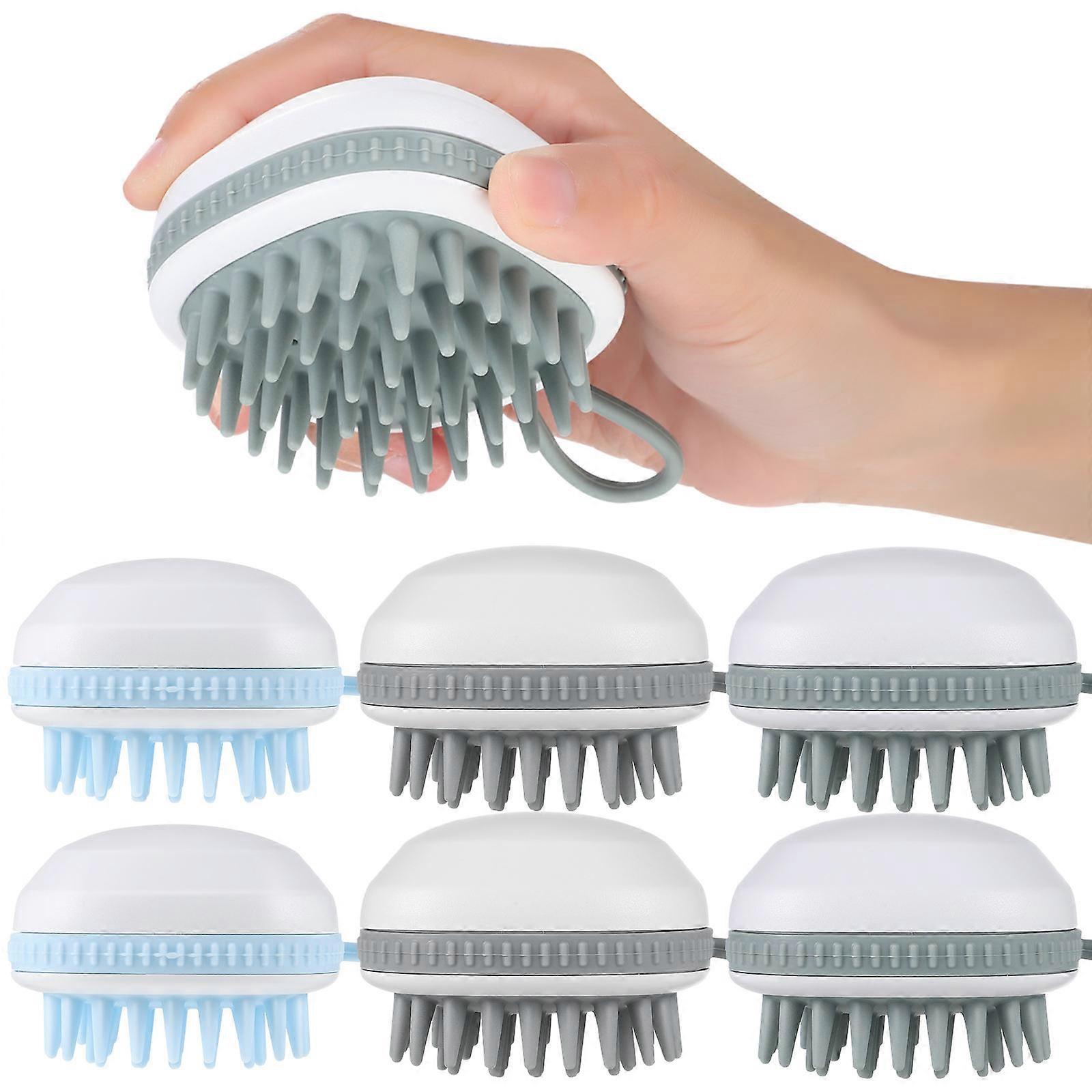 Hair Scalp Massager Portable Scalp Exfoliator For Scalp Blue Plastic 6Pcs