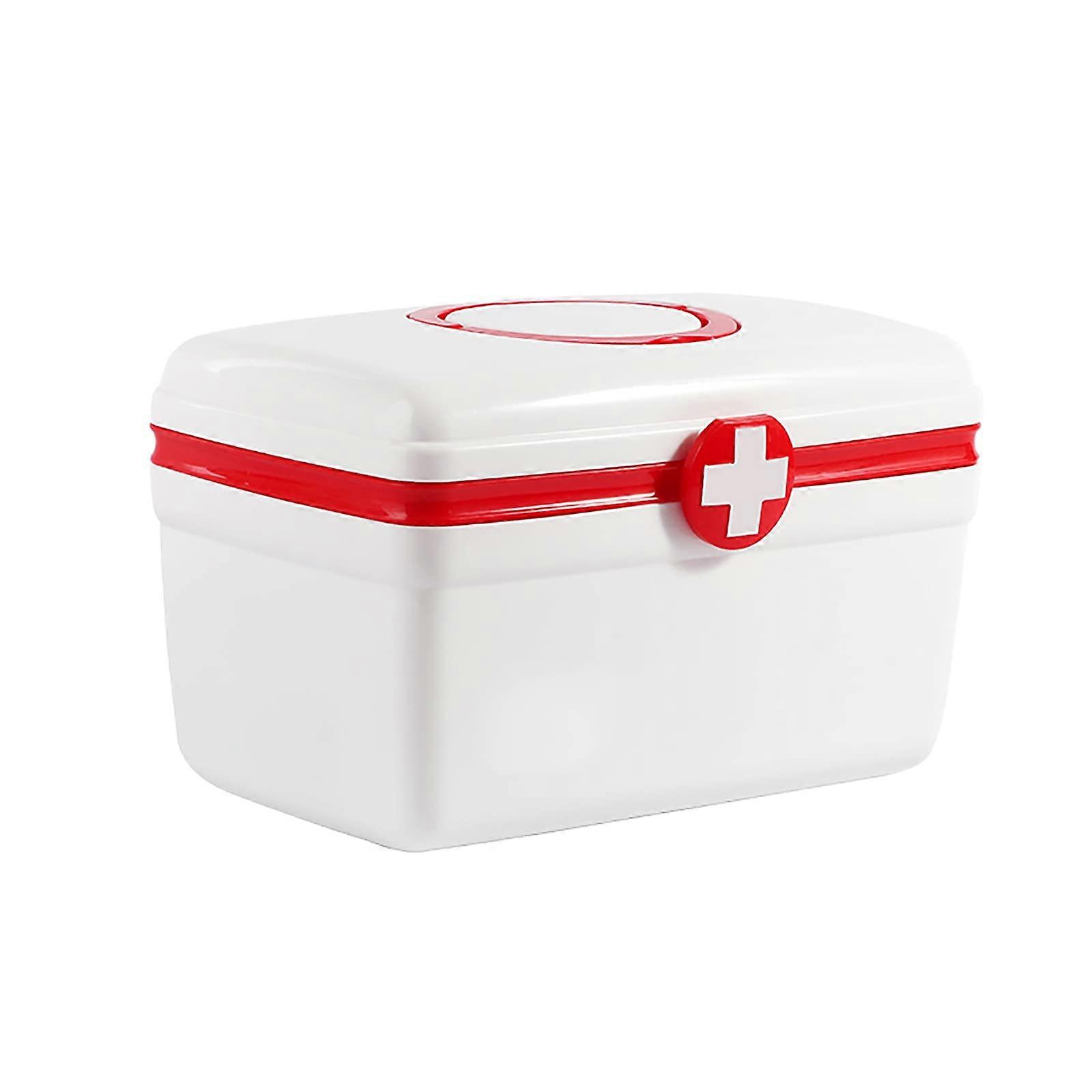 Portable First Aid Kit, Medical Box, Multifunctional First Aid Set, Small Medicine Storage Box, for Home, Travel, Camping (Green, 27.5x17.5x17.5cm)