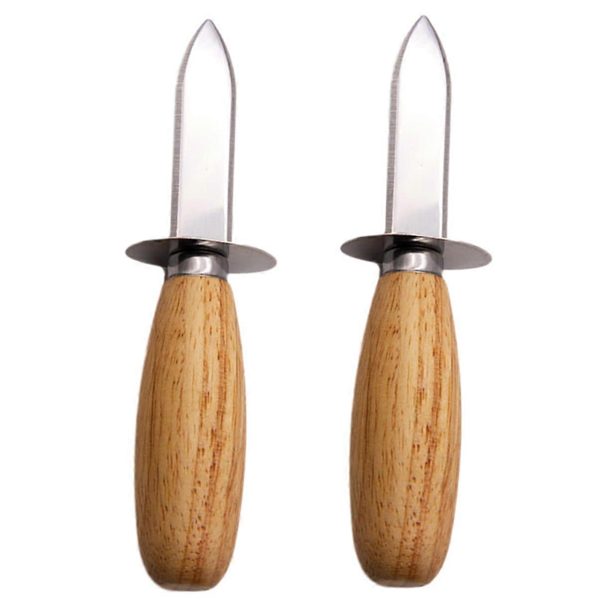 Austernmesser Set 2 Stück Edelstahl Schalentiere Öffner mit Ergonomischem Griff für Meeresfrüchte und Austern
