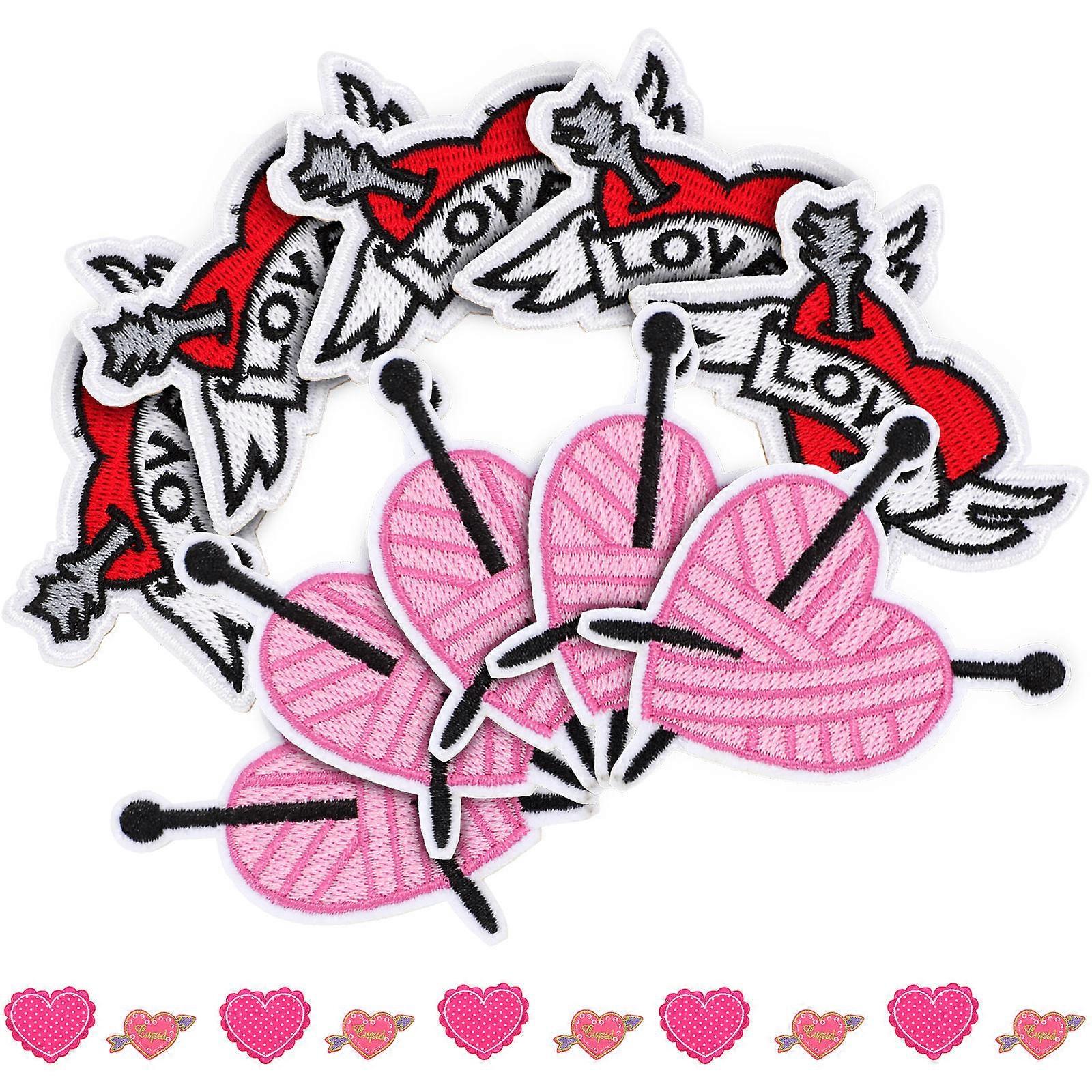 Girls Iron On Patches Heart Patches for Clothes Decorating Repairing Fashion Enthusiasts Assorted Color 7x5cm 20Pcs