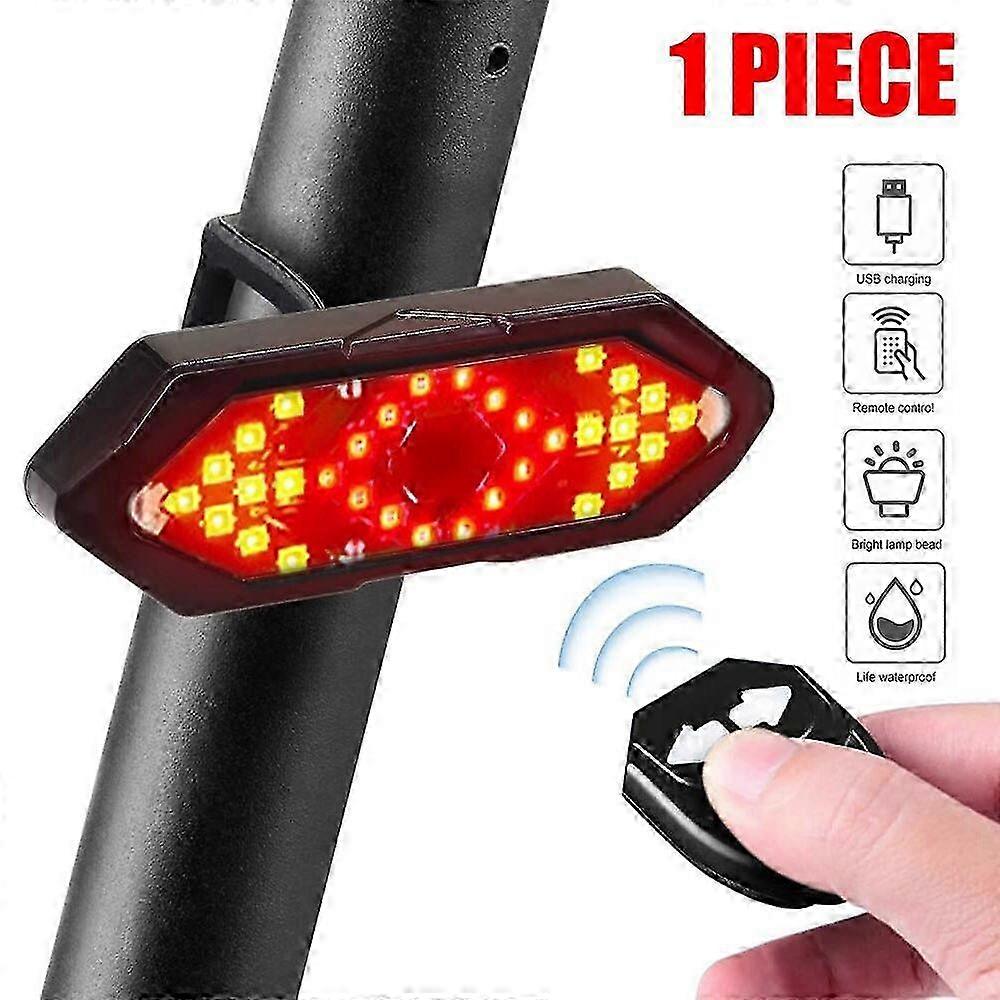 Smart Bike Rear Light with Wireless Remote Control, USB Rechargeable, Turning Signal and Horn Function