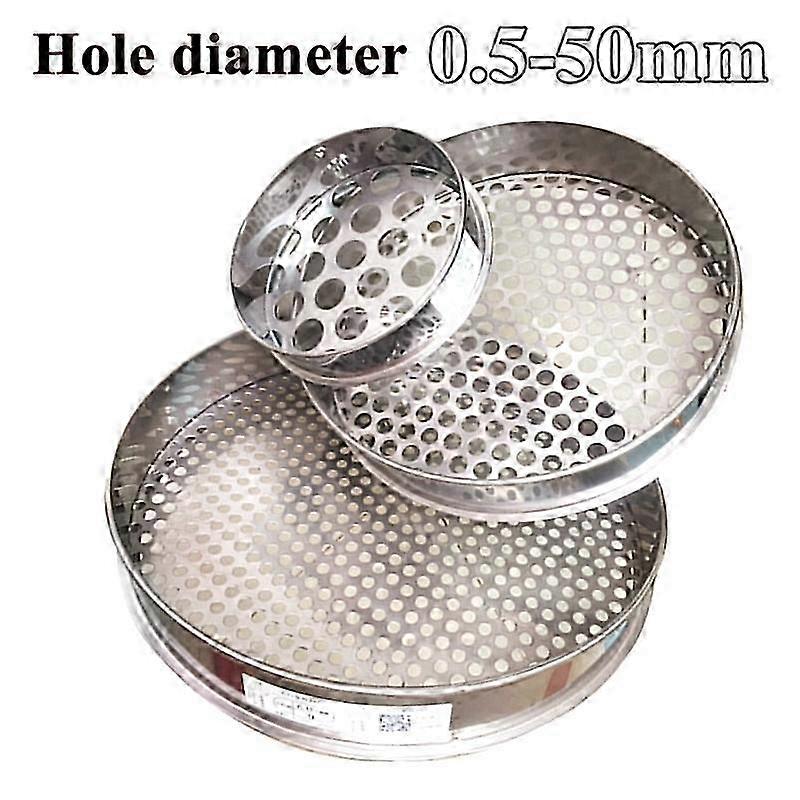 Round Stainless Steel Mesh Sieve with 0.5-50mm Holes for Kitchen Baking and Food Filtering