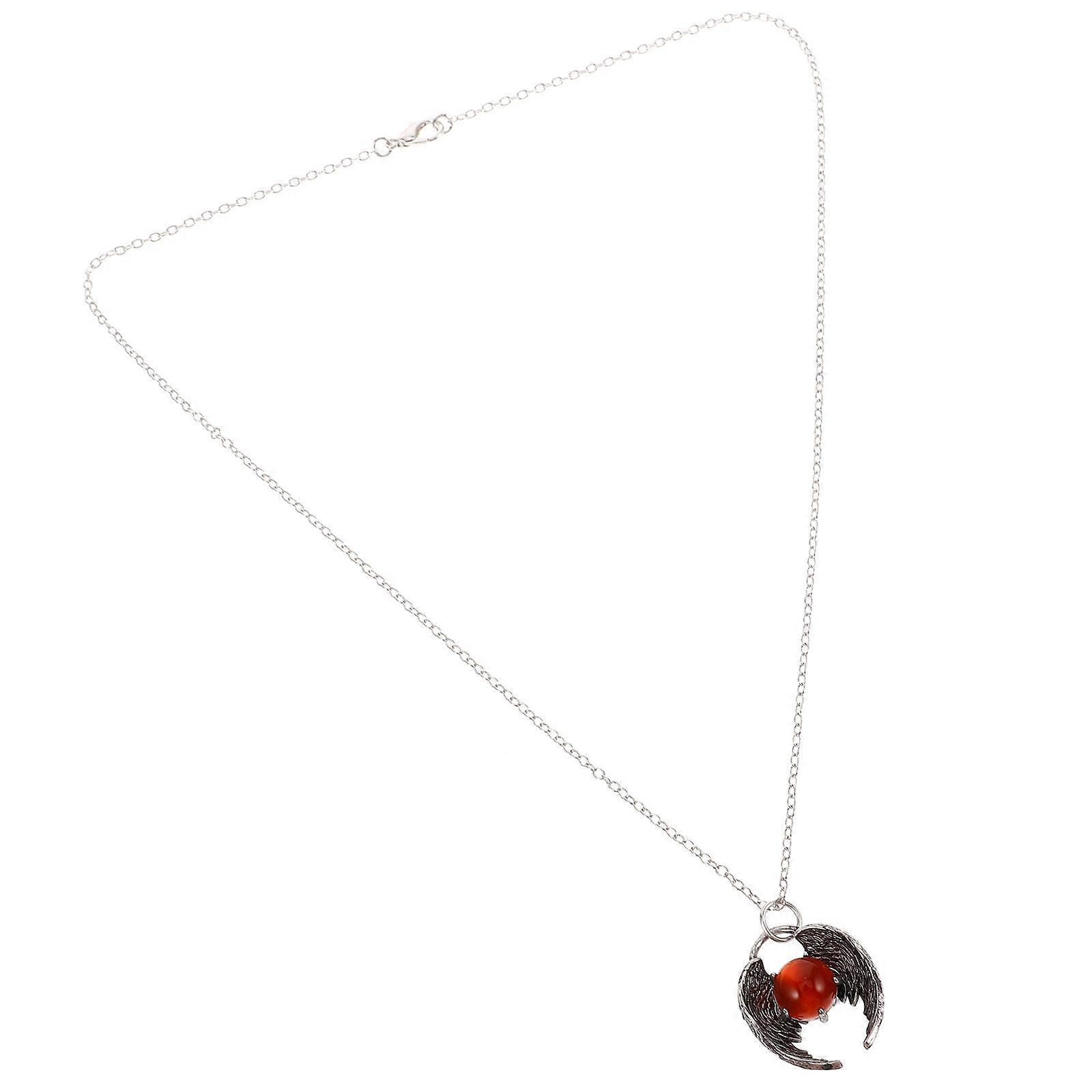 Crystal Stone Holder Necklace With Wings Shape For Casual Outings 1Set
