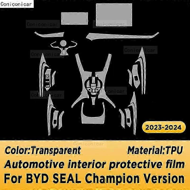Exquisite Fit For  BYD SEAL Champion Version 2023 2024 Gearbox Panel Navigation Screen Automotive Interior Protective Film Anti-Scratch Sticker