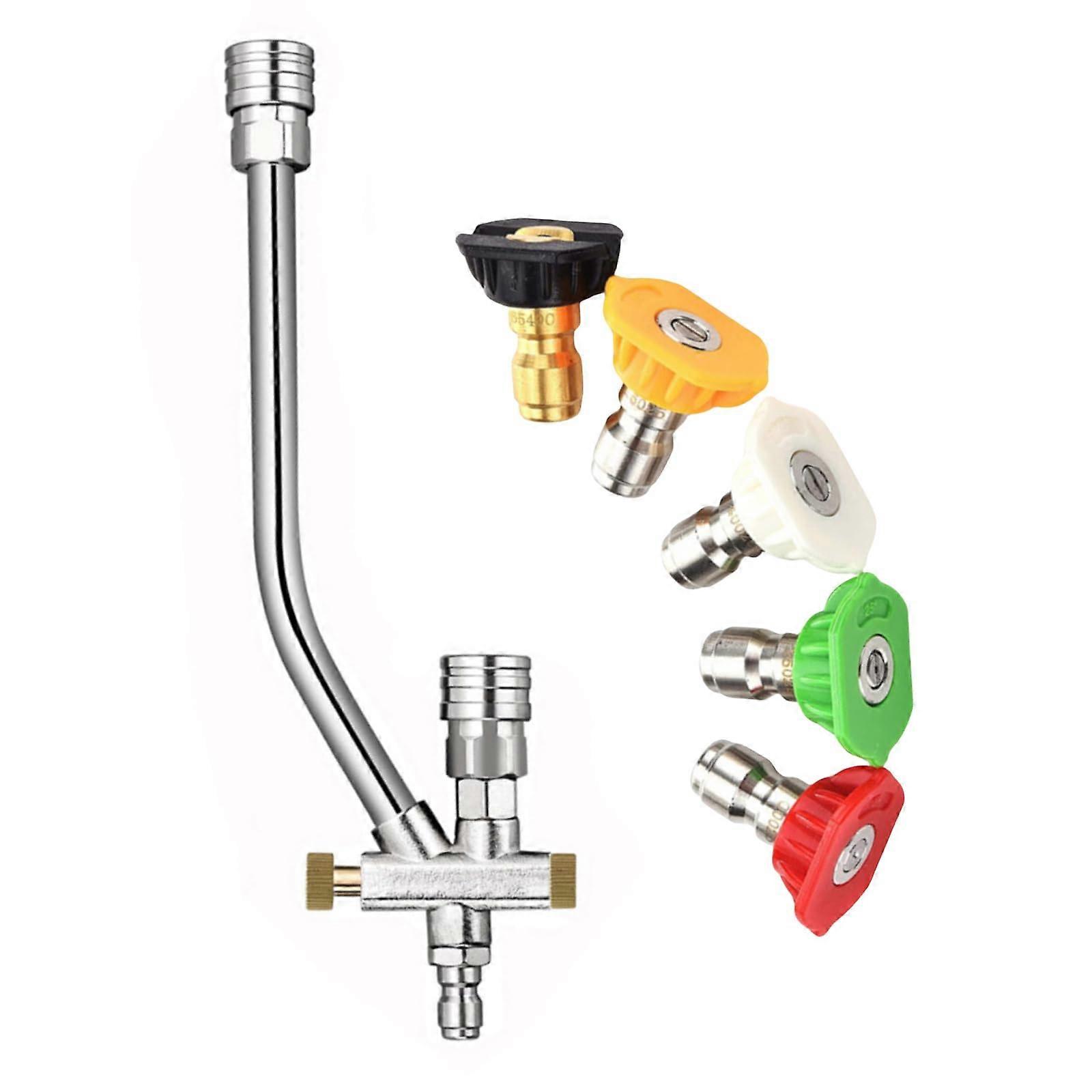 pressure washer doubletip attachment functions quickconnect systems and 5 nozzle angles for flexible cleaning tasks.