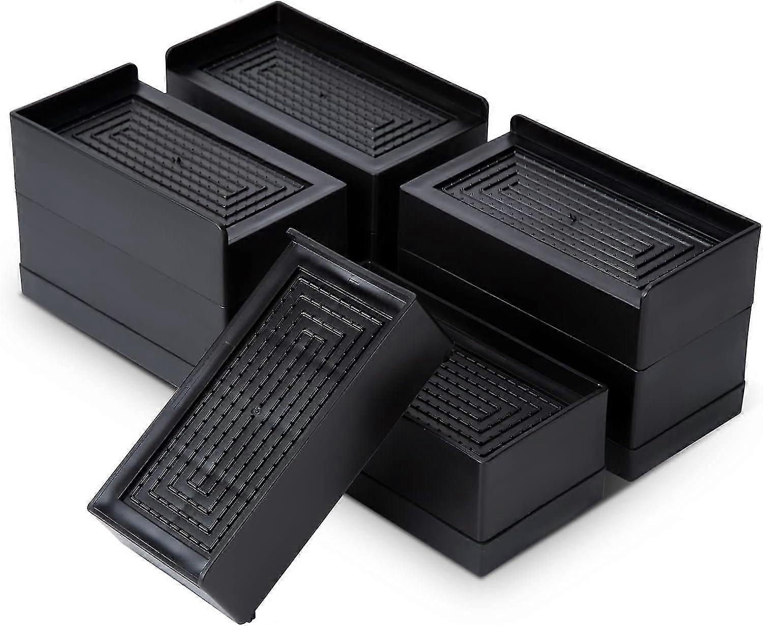 4 Pieces Adjustable Bed Risers (black)