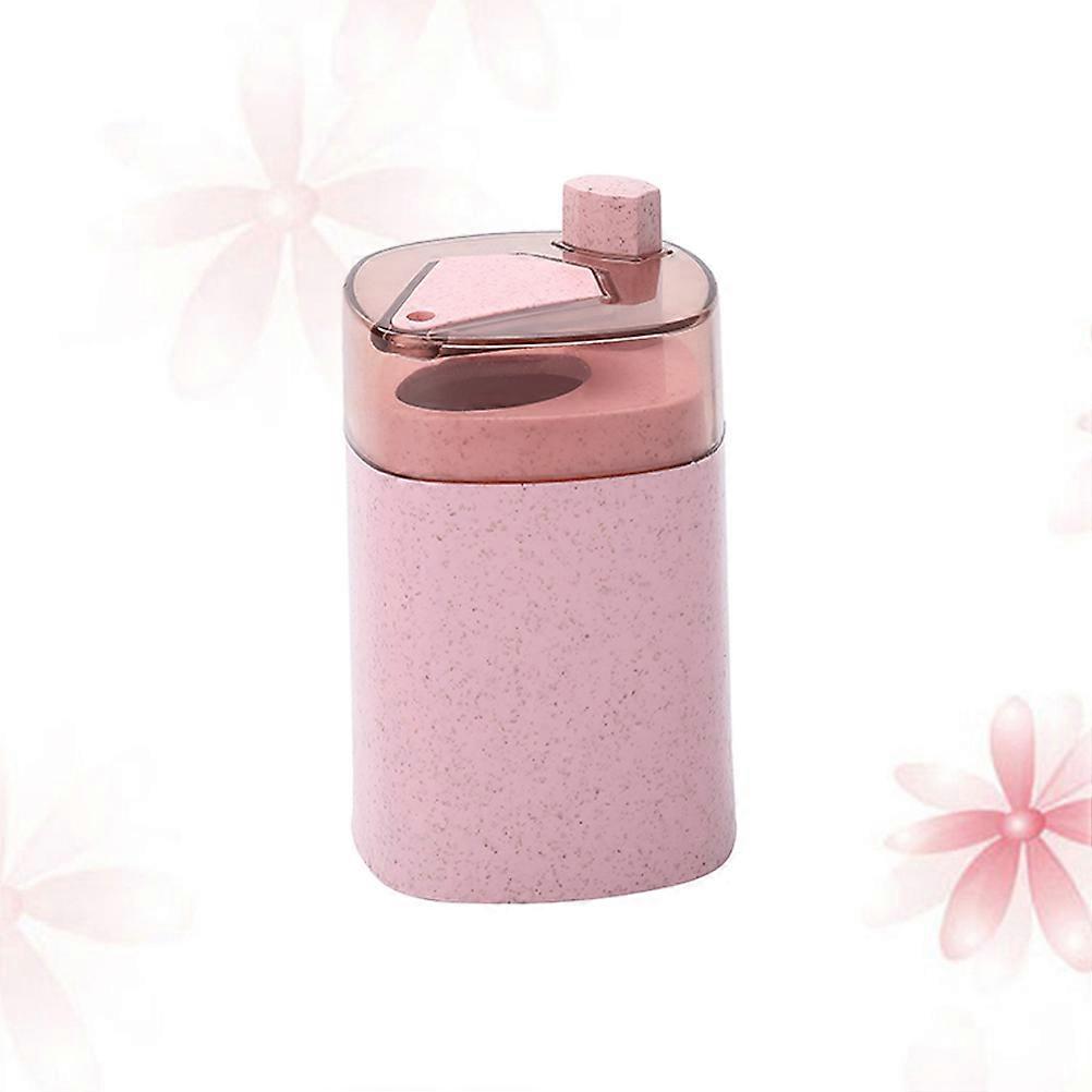 Portable Toothpick Box Automatic Toothpick Dispensing Simple Press Container for Travel Pink 9x6x5cm 1Pack