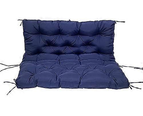 Hollywood swing cushions for porch, replacement with backrest, navy blue