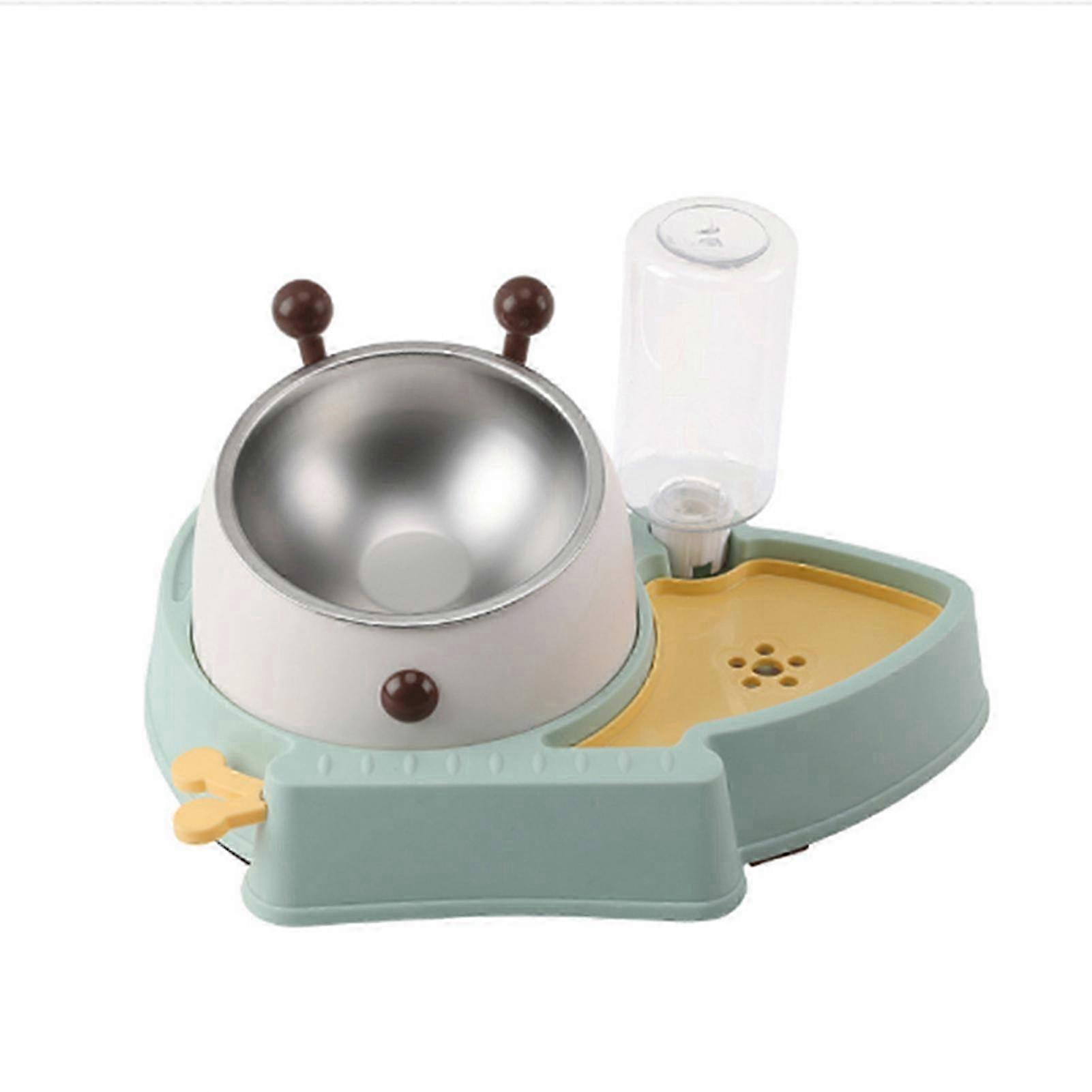 小さな猫や犬のための15度の傾きを持つ蝶と蜂の形のペットフードとウォーターボックス - テンダーグリーン