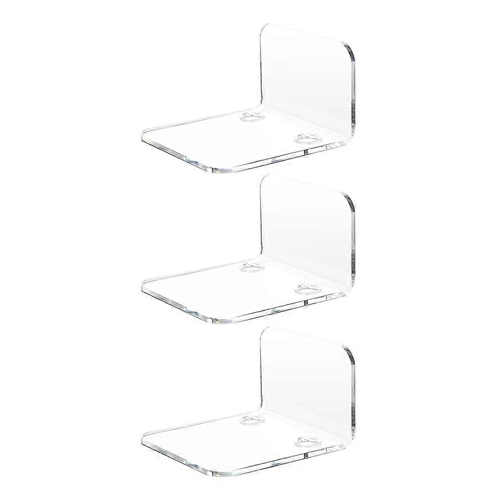 Acrylic Floating Wall Shelves Set of 3 for Security Cameras, Baby Monitors, Speakers - Universal Sma