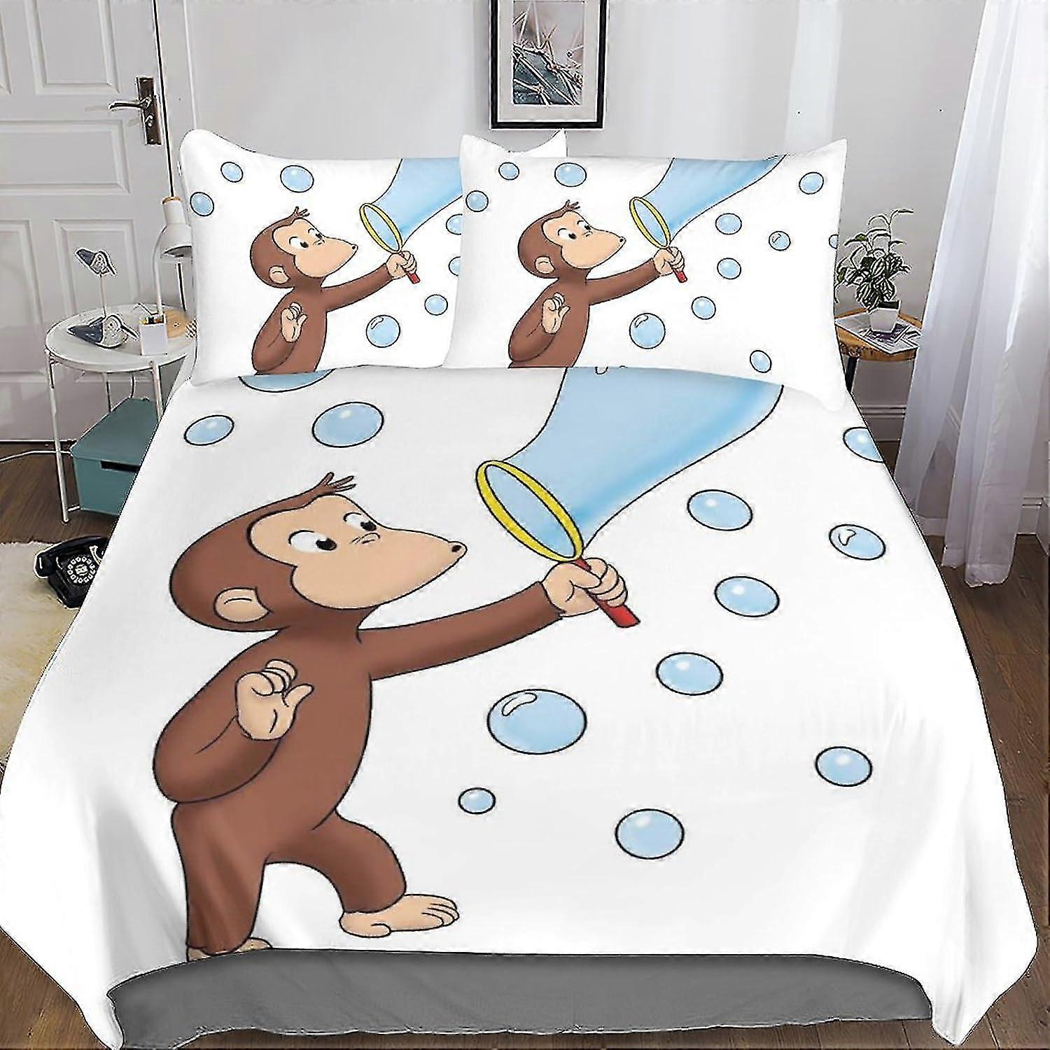 Cute 3D Printed Duvet Cover Set in Soft Microfibre, Easy Care Hotel Quality Bedding with Pillowcase, 3 Piece
