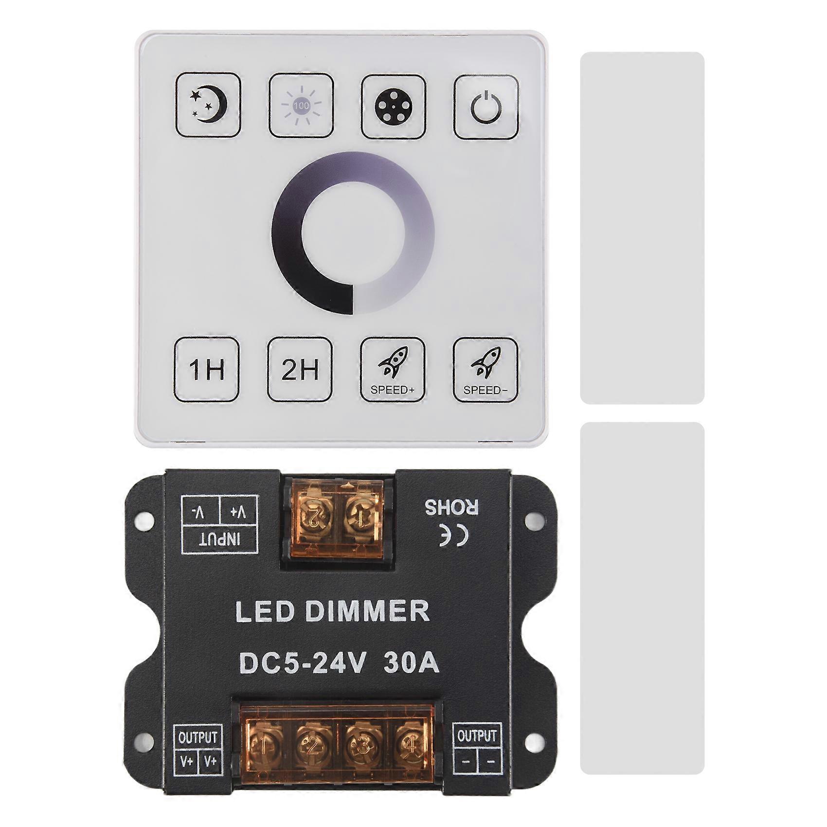 RF Wireless Wall- Mounted Touch Panel Dimmer Control for DC5-24V 30A Single Color LED Strip Lighting