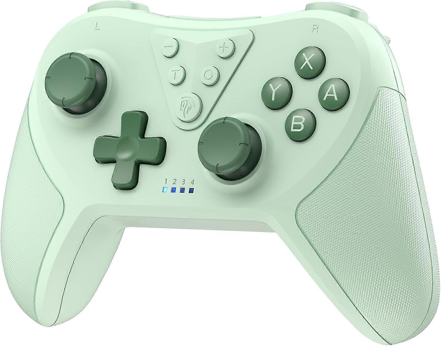 Wireless Bluetooth Joystick Gamepad, Rechargeable Controller PC, Wake-up Function，Green