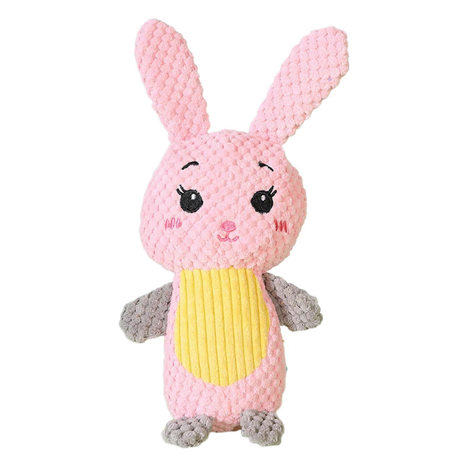 Squeaky Plush Dog Toy - Cute Interactive Chew Toy for All Breeds, Soft Material, Pink Color, Dog-Friendly Size