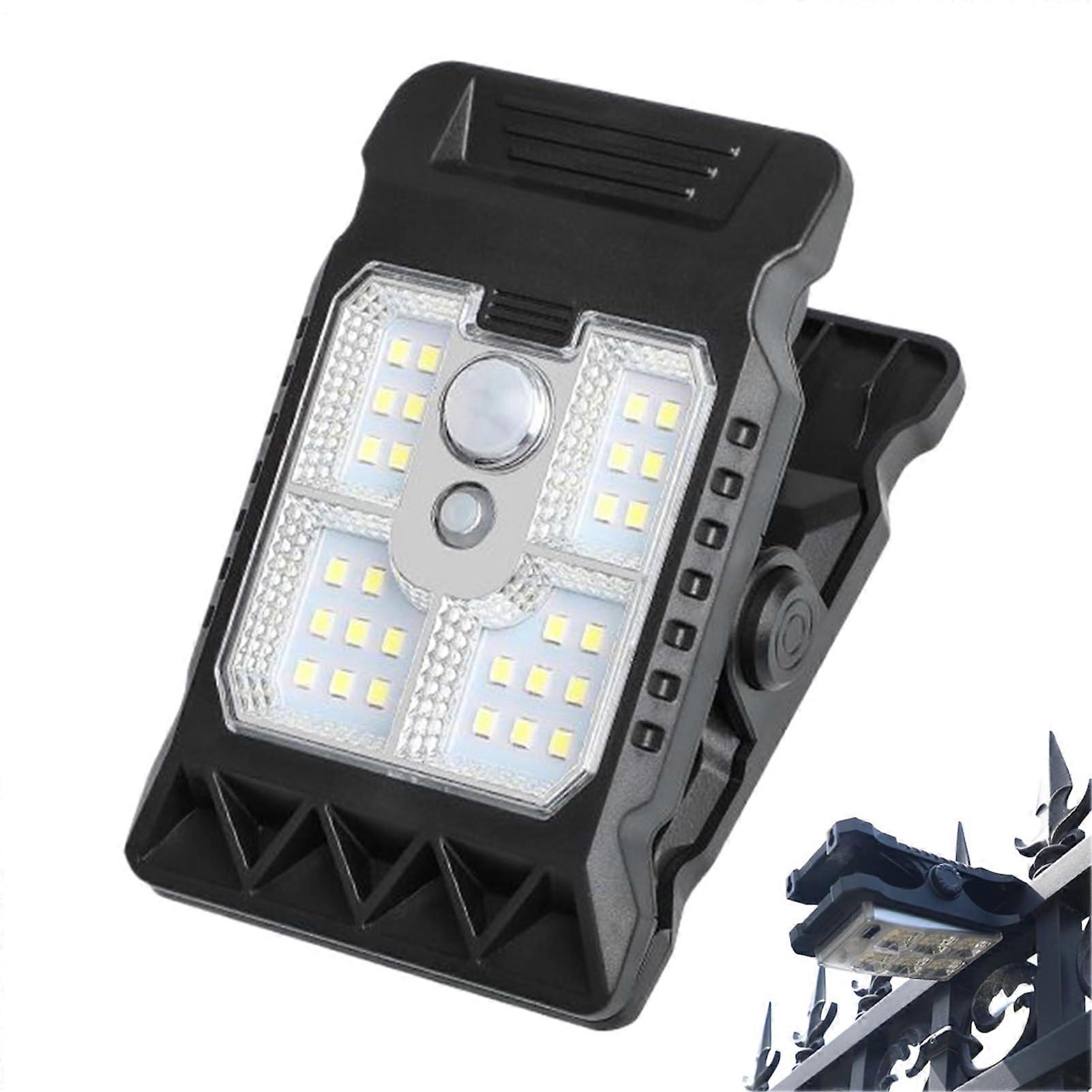 Solar Clip Lights with Motion Sensor, Waterproof Portable LED Security Lighting for Outdoor Use, Energy Efficient Design