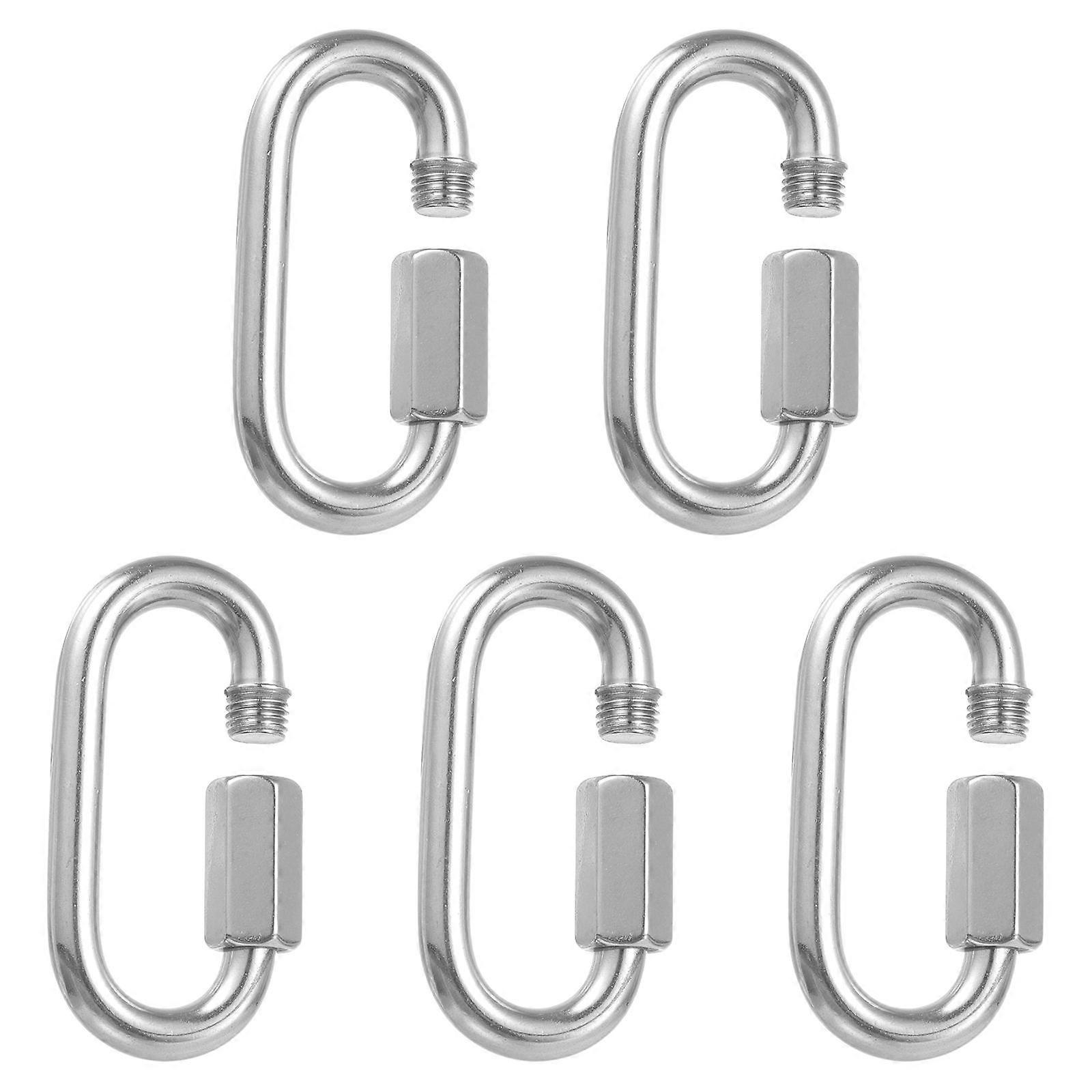 Quick Chain Link Anti-Corrosion Passivated Camping 7.5x3.43cm D Shape Parts 5Pcs